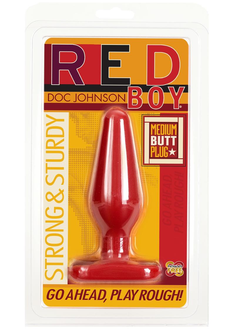 Red Boy Medium Butt Plug 5 Inch Red
