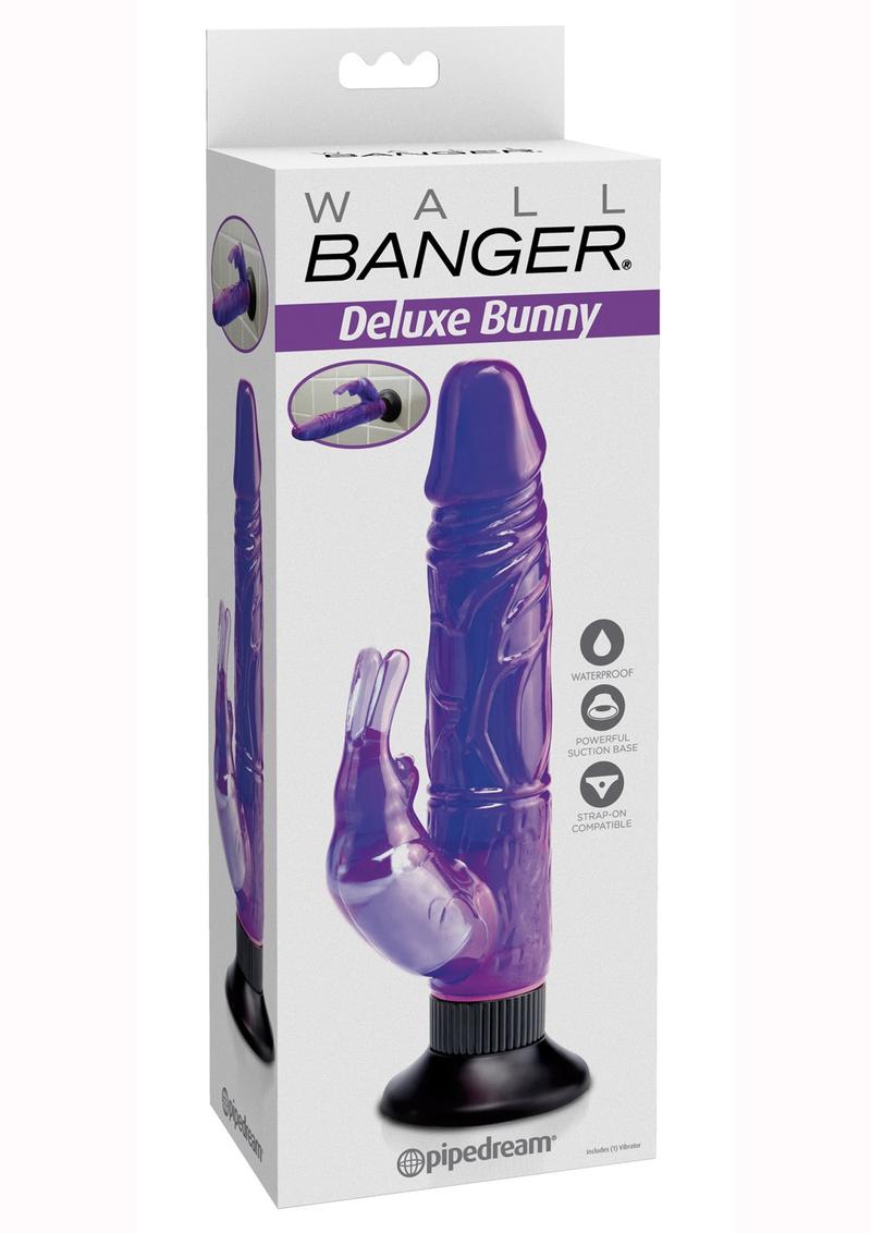 Bunny Wall Bangers Deluxe Vibrating Suction Dong Waterproof 8.5 Inch Purple