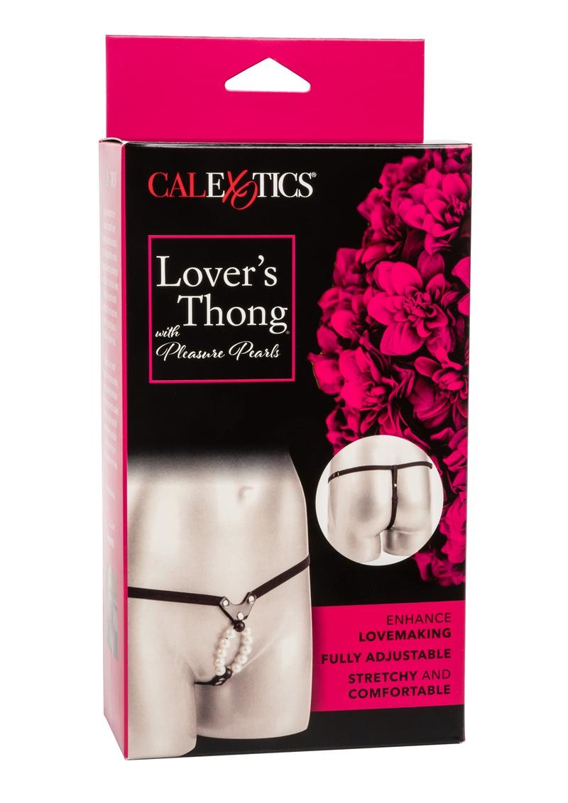 Lovers Thong With Pleasure Pearls Black