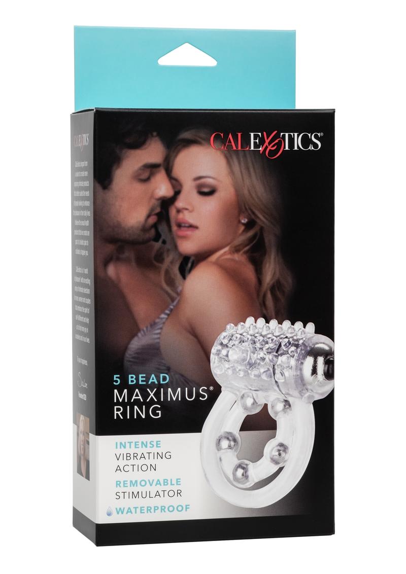 Waterproof Maximus Enhancement Ring With 5 Stroker Beads Clear