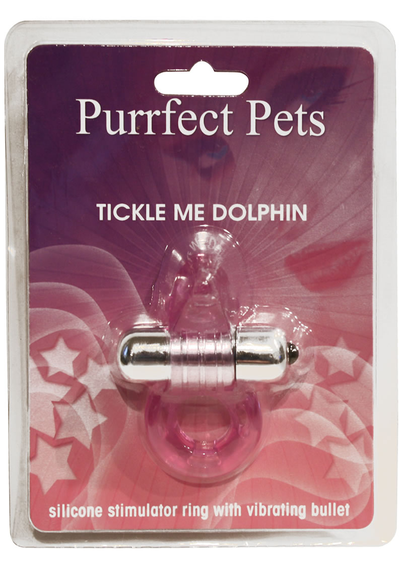 Purrrfect Pets Tickle Me Dolphin Silicone Stimulator With Vibrating Bullet Purple