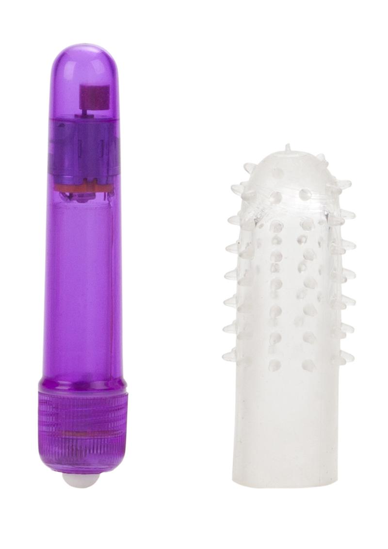 Waterproof Travel Blasters Massager With Silicone Sleeve Purple