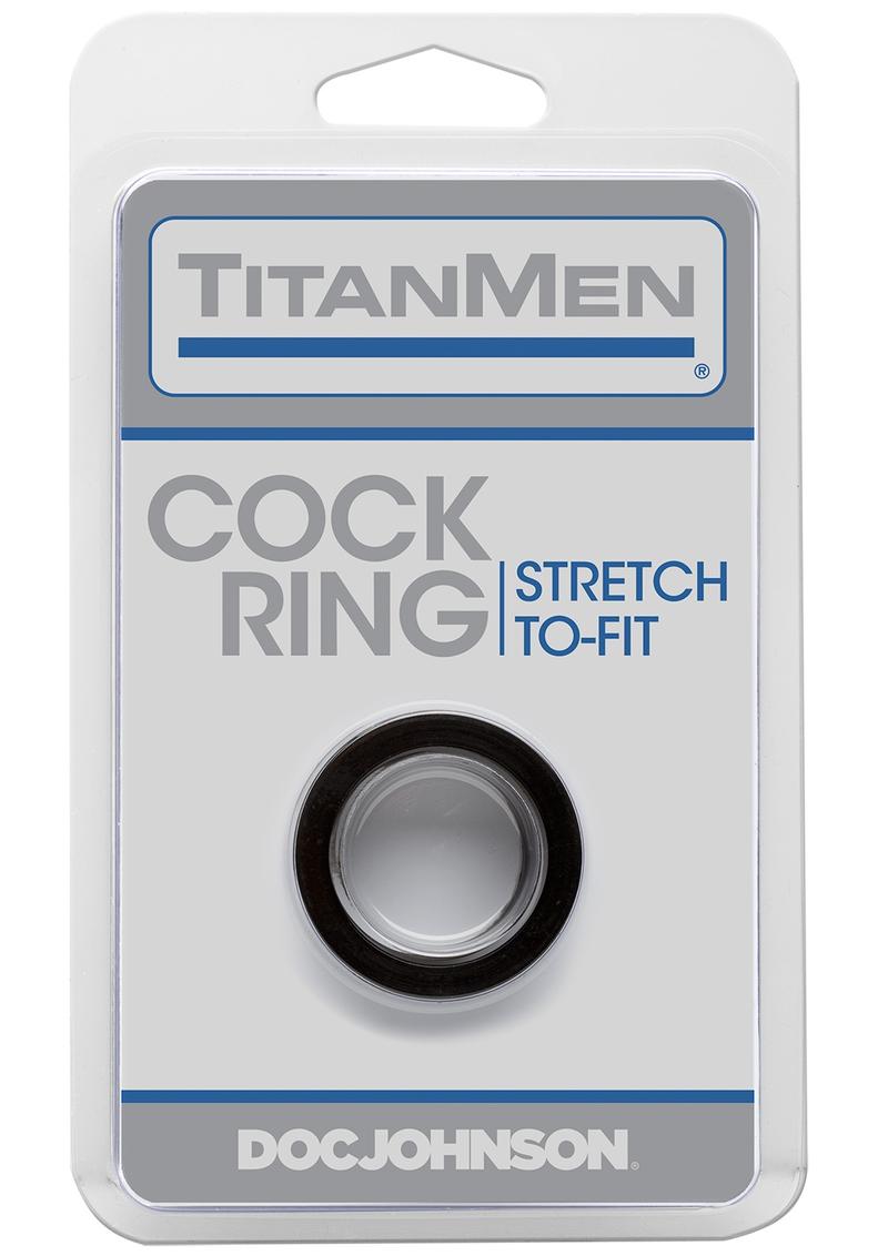 TitanMen Tools Cock Ring Stretch To Fit Black