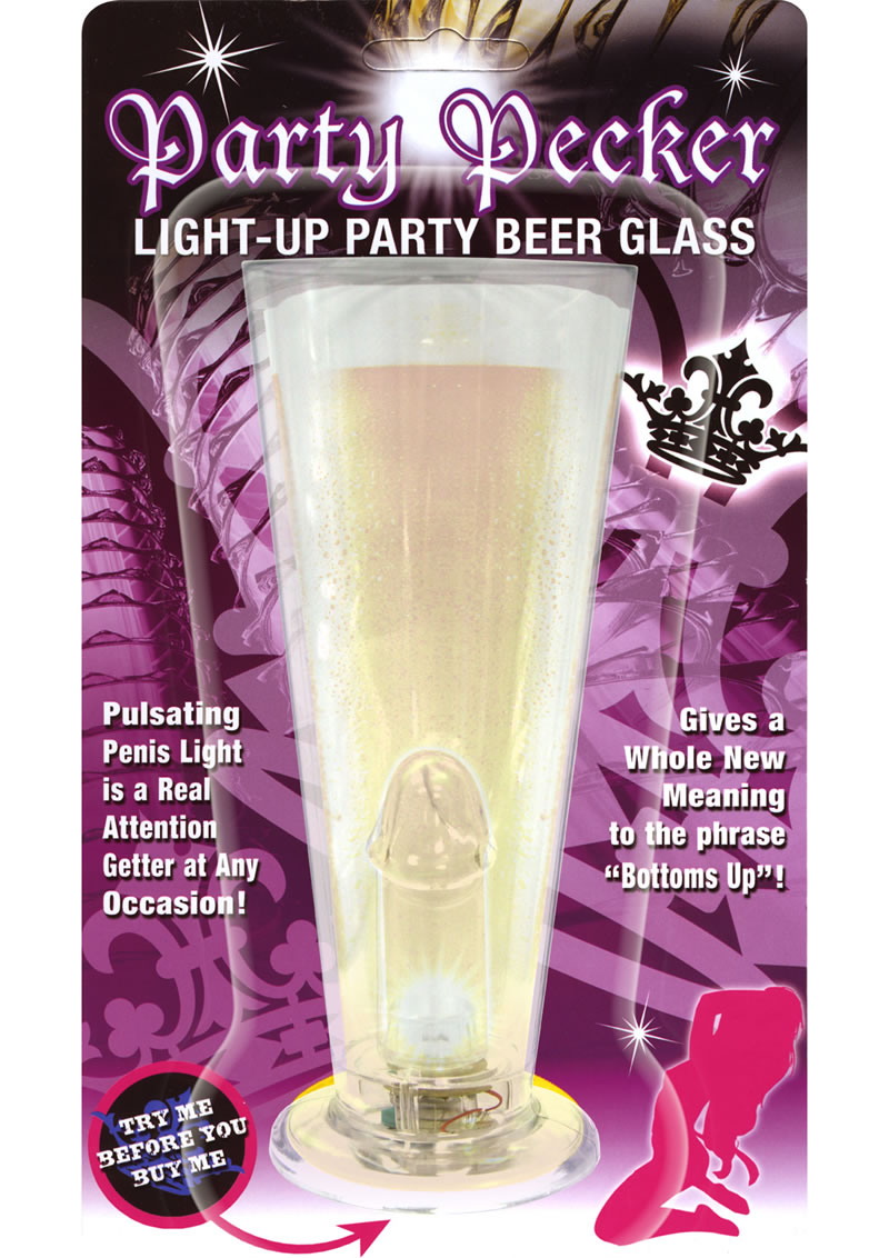 Party Pecker Light Up Party Beer Glass Clear