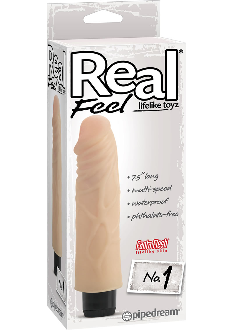 Real Feel Lifelike Toyz Number 1 Realistic Vibrator Waterproof Flesh 7.5 Inch