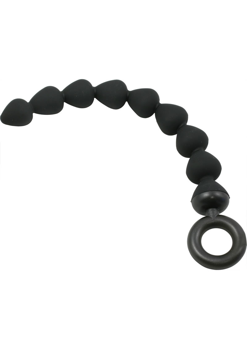 Sex And Mischief Silicone Anal Beads Black 9 Inches