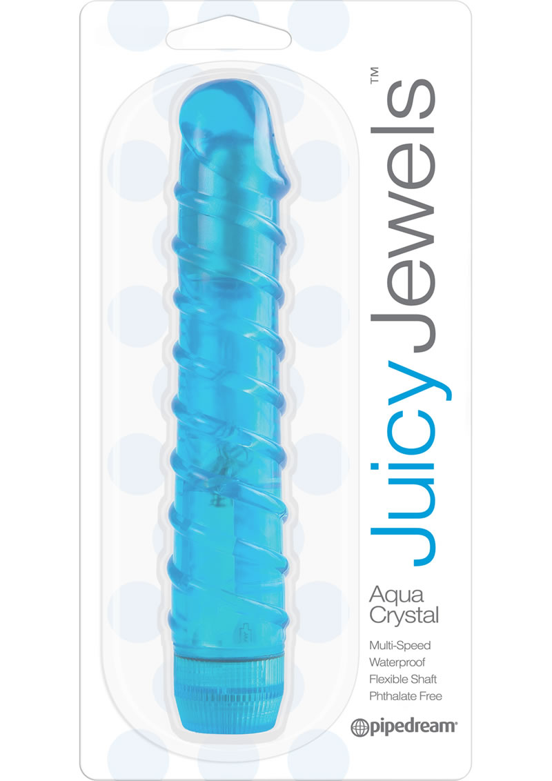 Juicy Jewels Aqua Crystal Vibrator Waterproof Blue