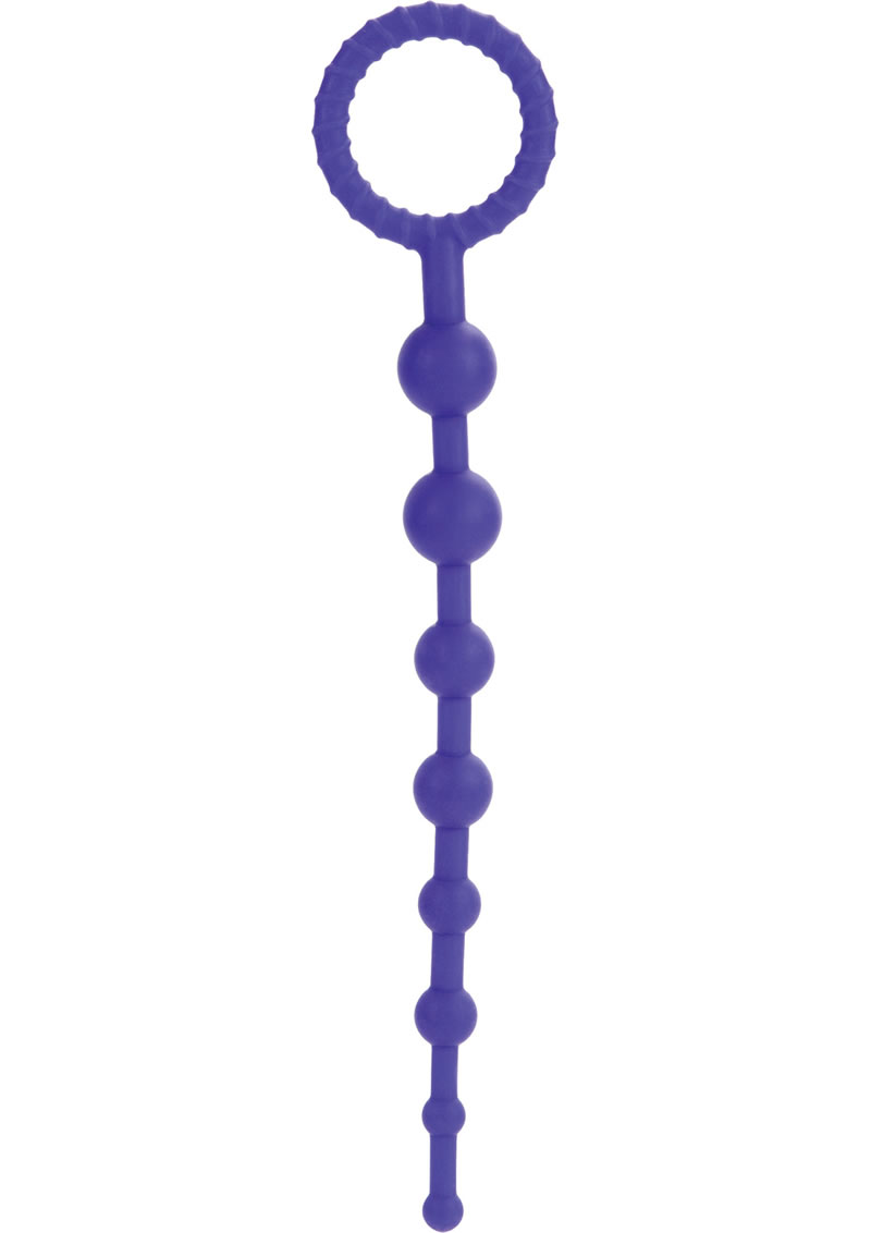 Booty Call X-10 Silicone Anal Beads Purple 8 Inch
