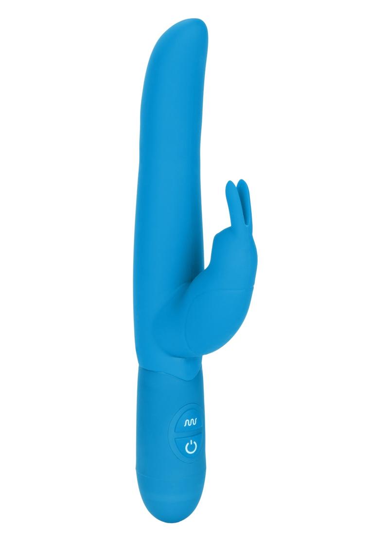 Bounding Bunny Dual Motor Silicone Vibrator Waterproof Blue