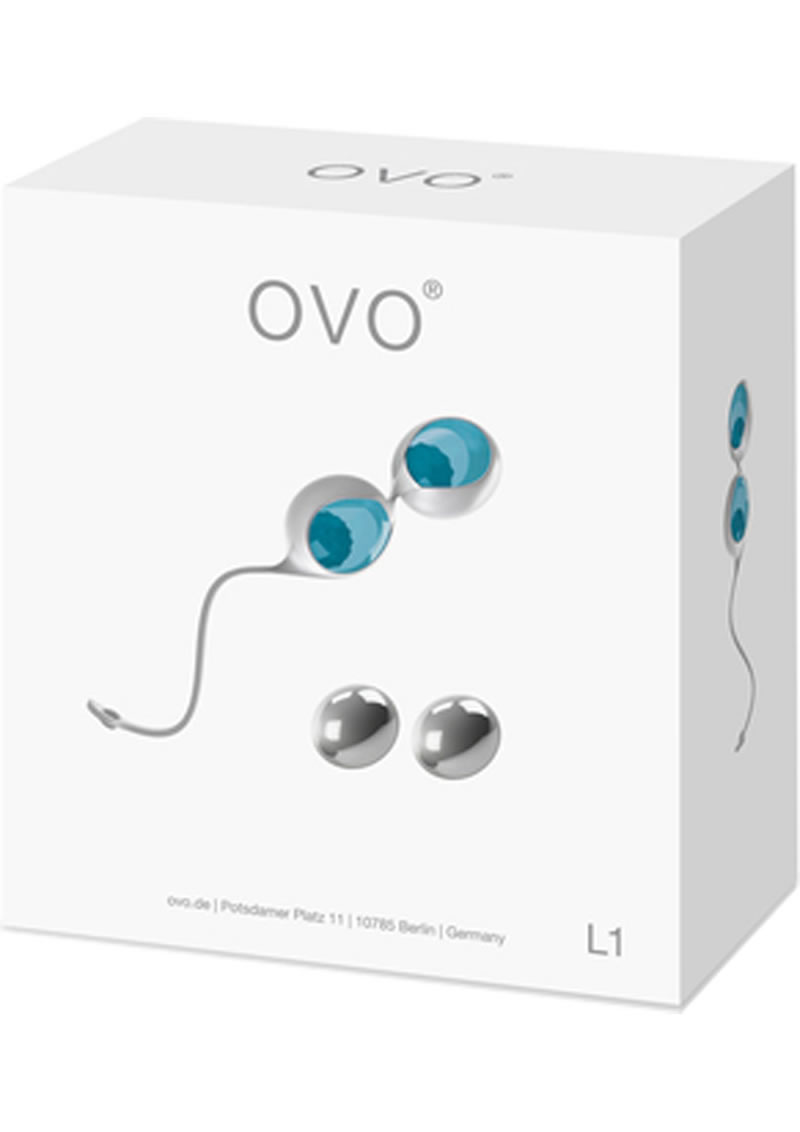 Ovo L1 Silicone Love Balls Waterproof White And Light Blue