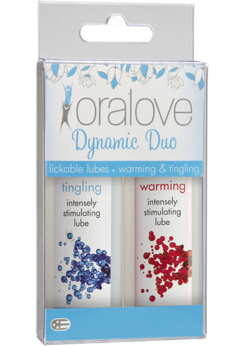 Oralove Dynamic Duo Lickable Warming And Tingling Lubes 1 Ounce 2 Each Per Set