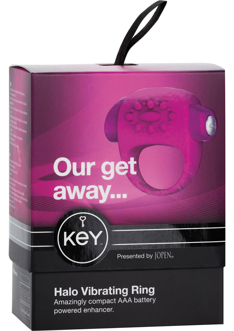 Key Halo Silicone Vibrating Ring Waterproof Raspberry Pink