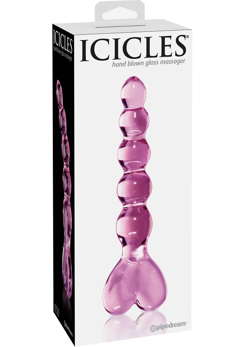 Icicles No 43 Beaded Glass Pink