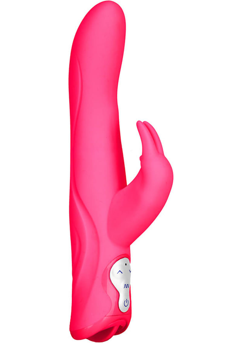 Hustler Toys Silicone G-Spot Rabbit With Rotating Shaft Vibrator Waterproof  Purple