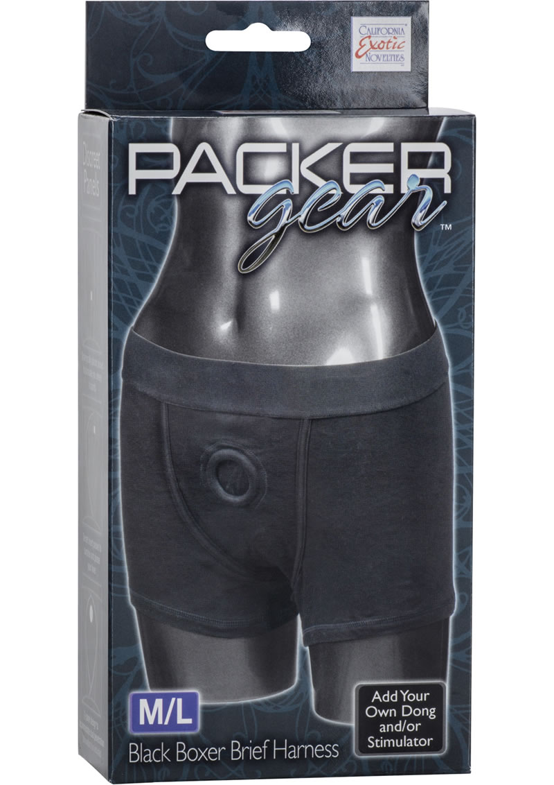 Packer Gear Boxer Brief Harness Black Medium/Large