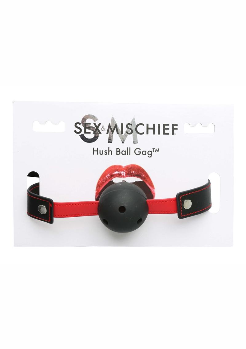 Sex and Mischief Hush Ball Gag Adjustable Strap 1.75 Diameter Ball