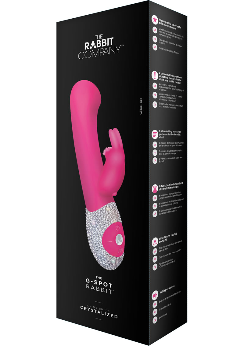 The G Spot Rabbit Silicone Vibe Hot Pink Limited Edition Crystalized