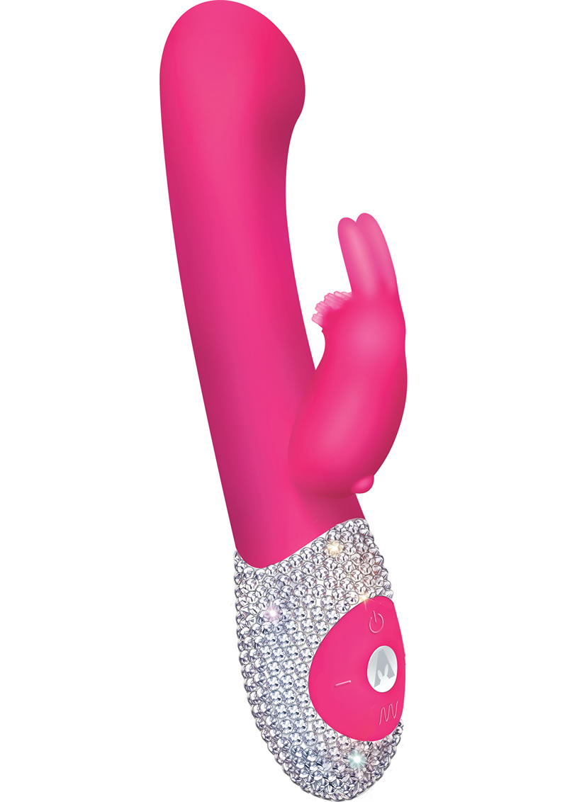 The G Spot Rabbit Silicone Vibe Hot Pink Limited Edition Crystalized