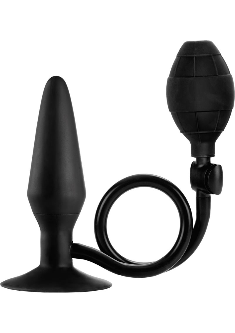 Booty Call Booty Pumper Silicone Inflatable Anal Plug Medium Black