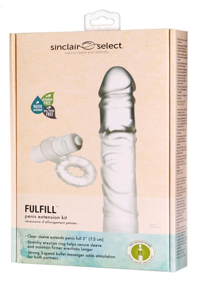 Sinclair Select Fulfill Penis Extension Kit Showerproof Clear 8 Inch