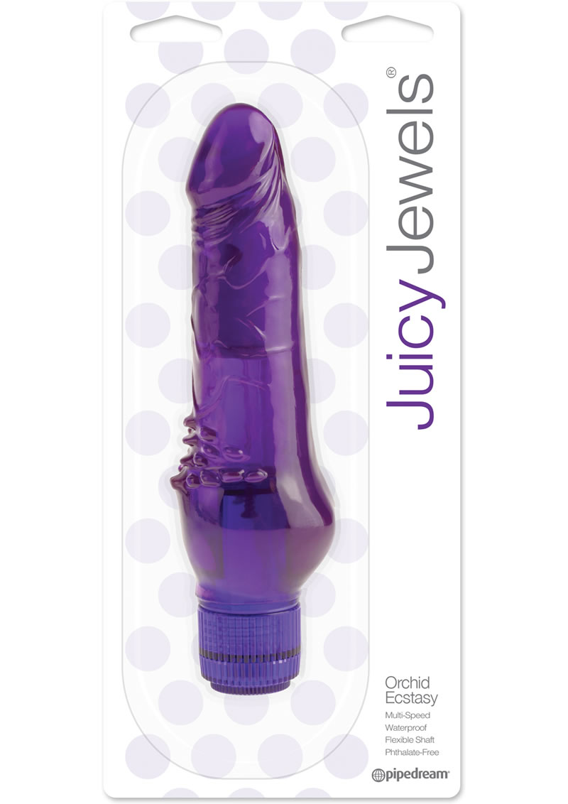 Juicy Jewels Orchid Ecstasy Jelly Vibrator Waterproof Purple 8.5 Inches