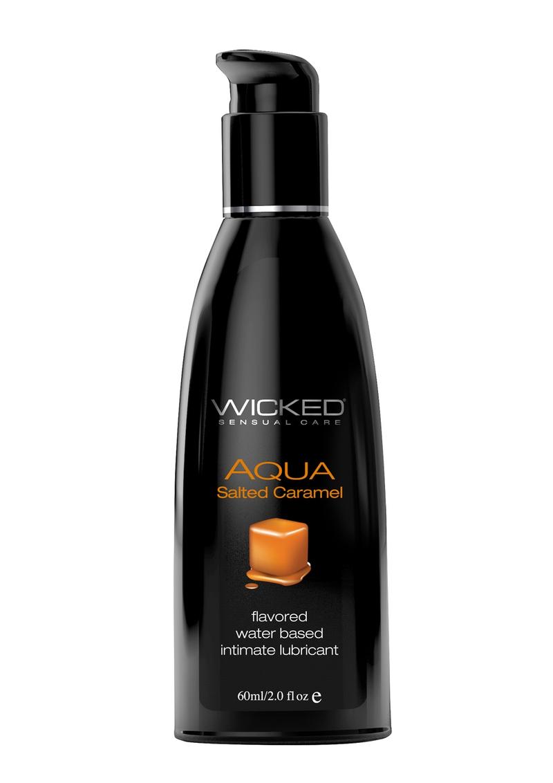 Wicked Aqua Water Based Flavored Lubricant Salted Caramel 2 Ounce