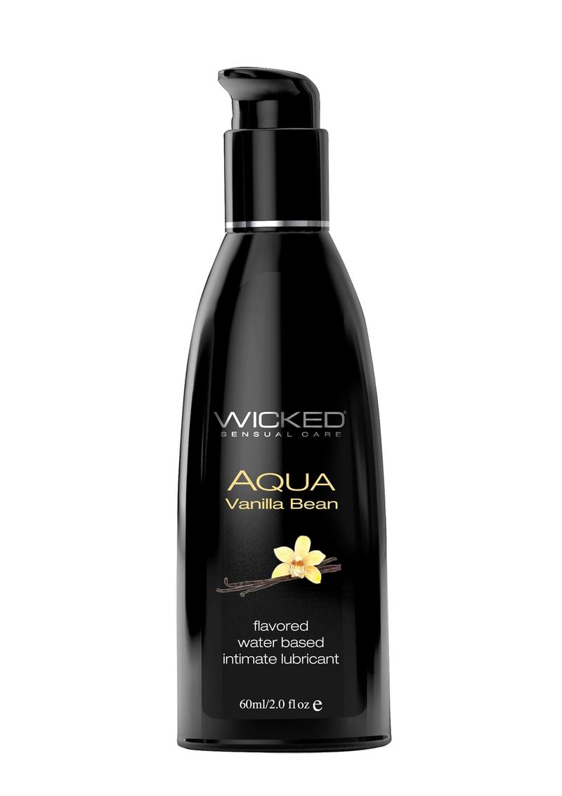 Wicked Aqua Water Based Flavored Lubricant Vanilla Bean 2 Ounce