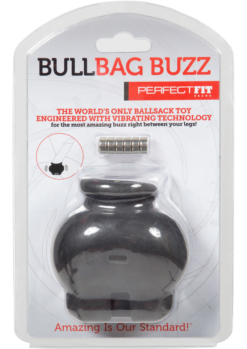 Perfect Fit Bull Bag Buzz Vibrating Ballsack - Black