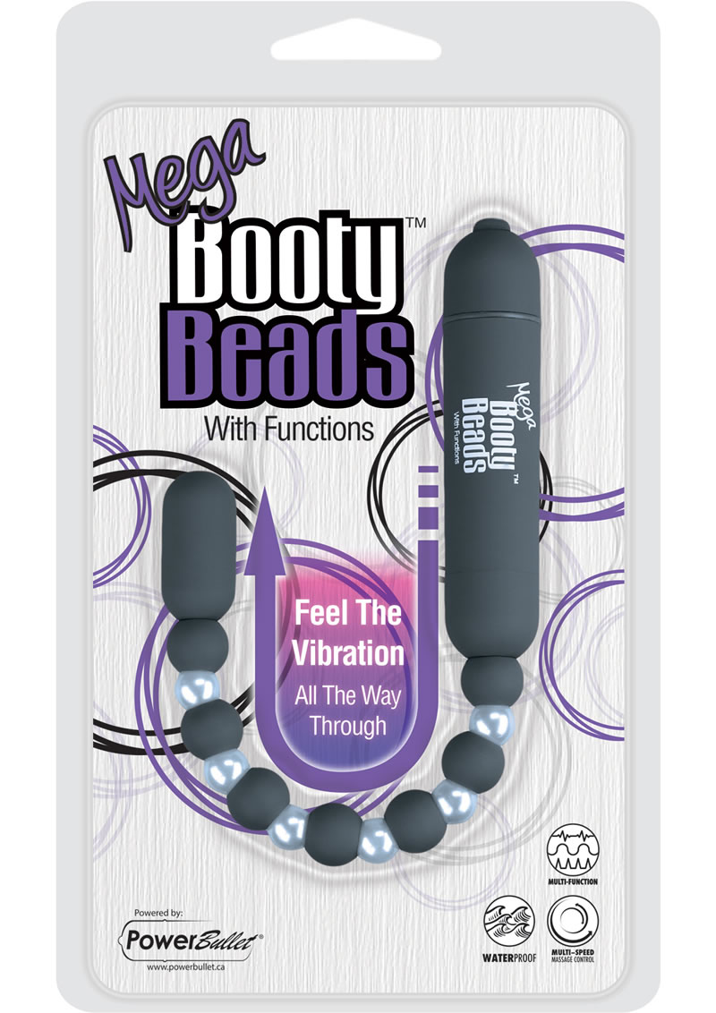 Mega Booty Beads With Functions Silicone Waterproof Grey