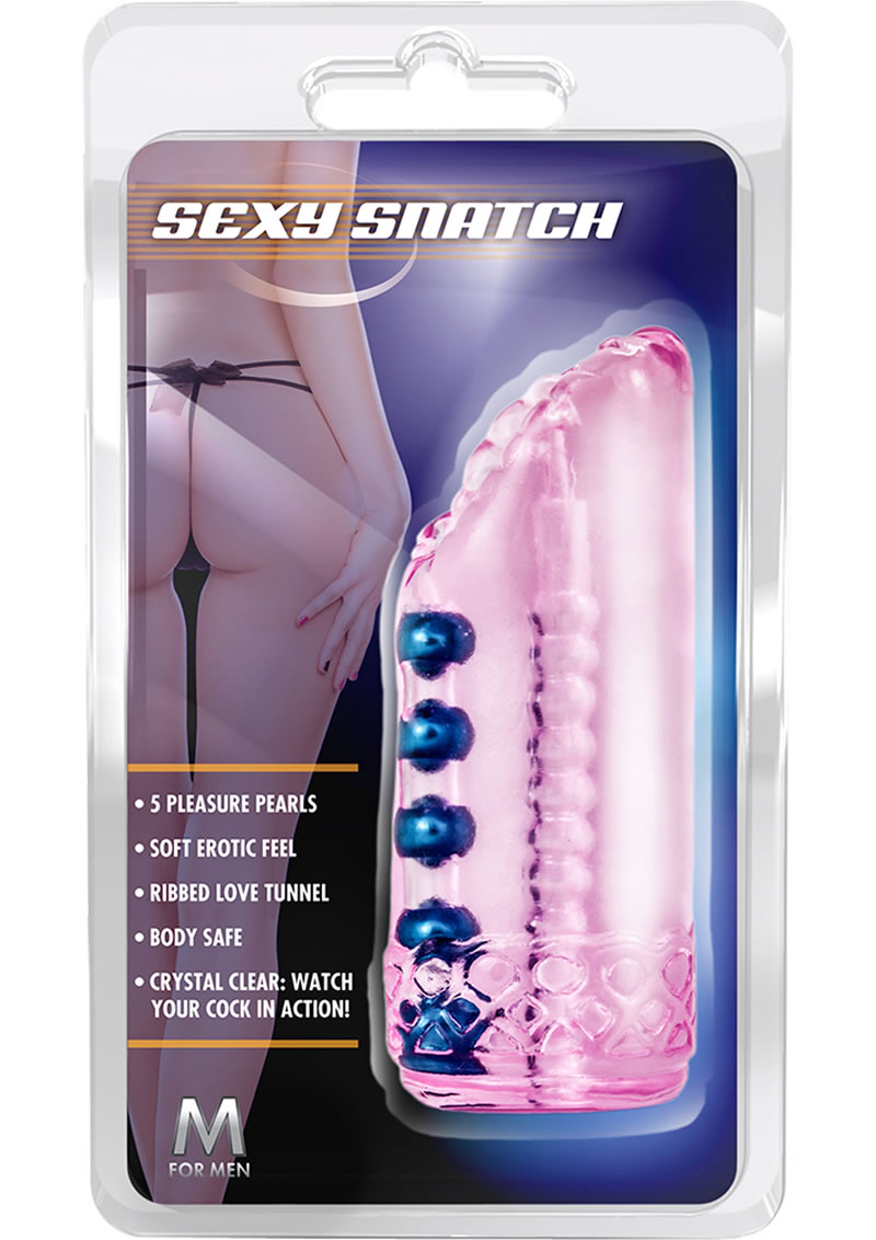M For Men Sexy Snatch Jelly Pussy Beaded Stroker Pink 5.5 Inch