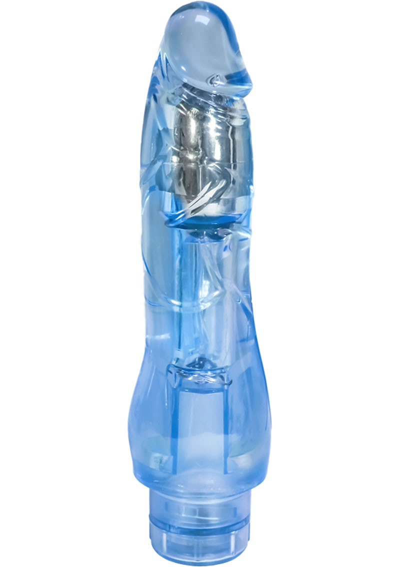 Naturally Yours Fantasy Vibe Jelly Realistic Vibrator Waterproof Blue 8.5 Inch