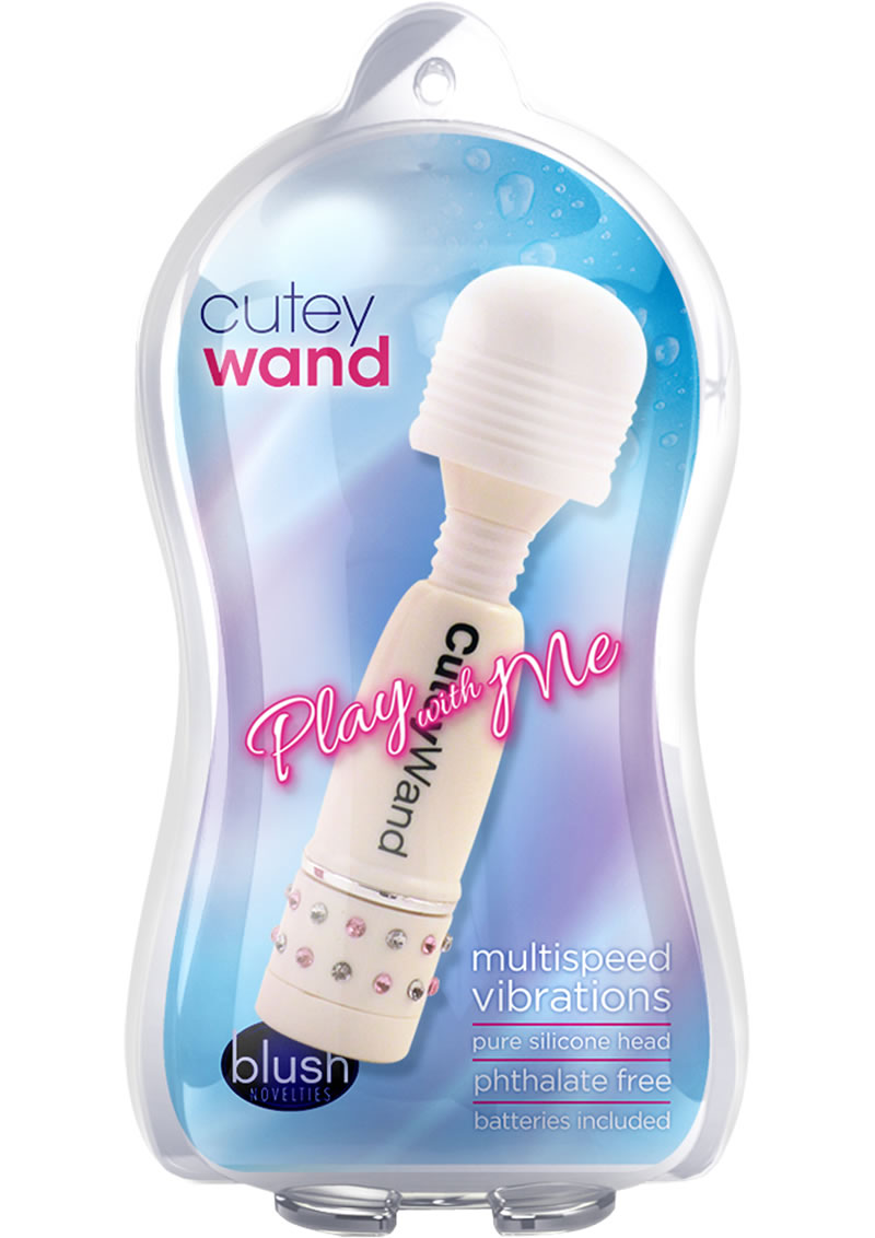 Play With Me Cutey Wand Vibrating Silicone Head - White