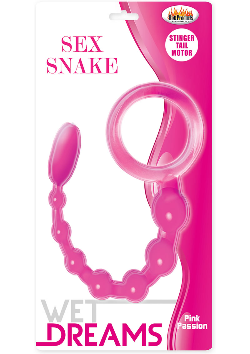 Wet Dreams Sex Snake Silicone Vibrating Anal Beads Pink Passion