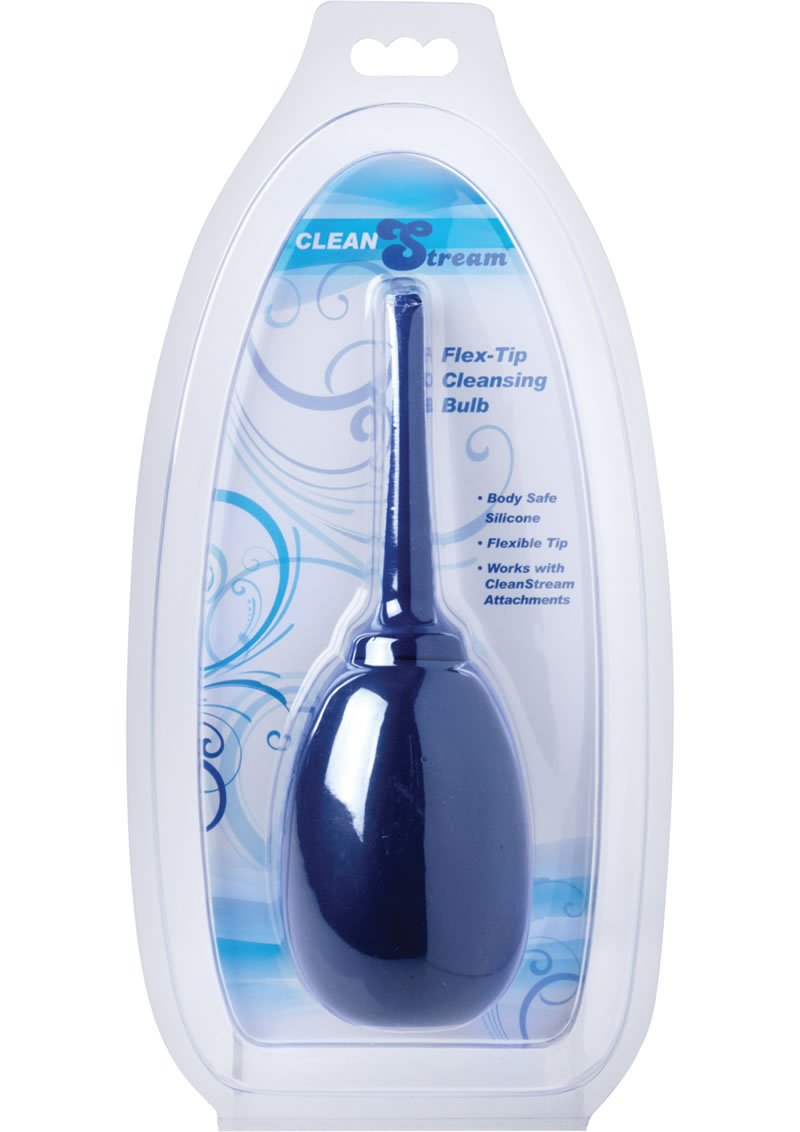 Clean Stream Flex Tip Silicone Enema Bulb Blue 8 Ounce