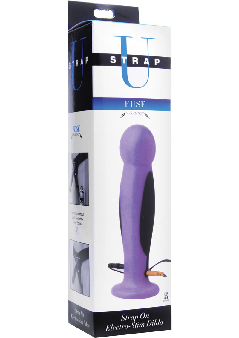 Strap U Fuse Electro Stimulation Dildo Purple 7.5 Inch