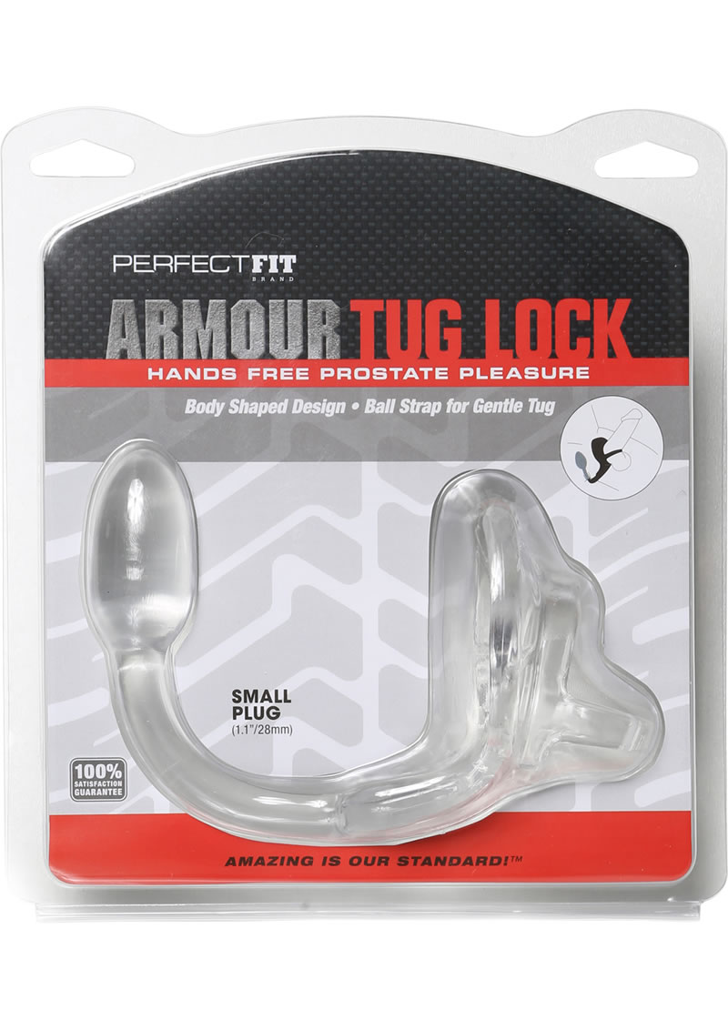 Perfect Fit Armour Tug Lock Prostate Plug Small - Clear