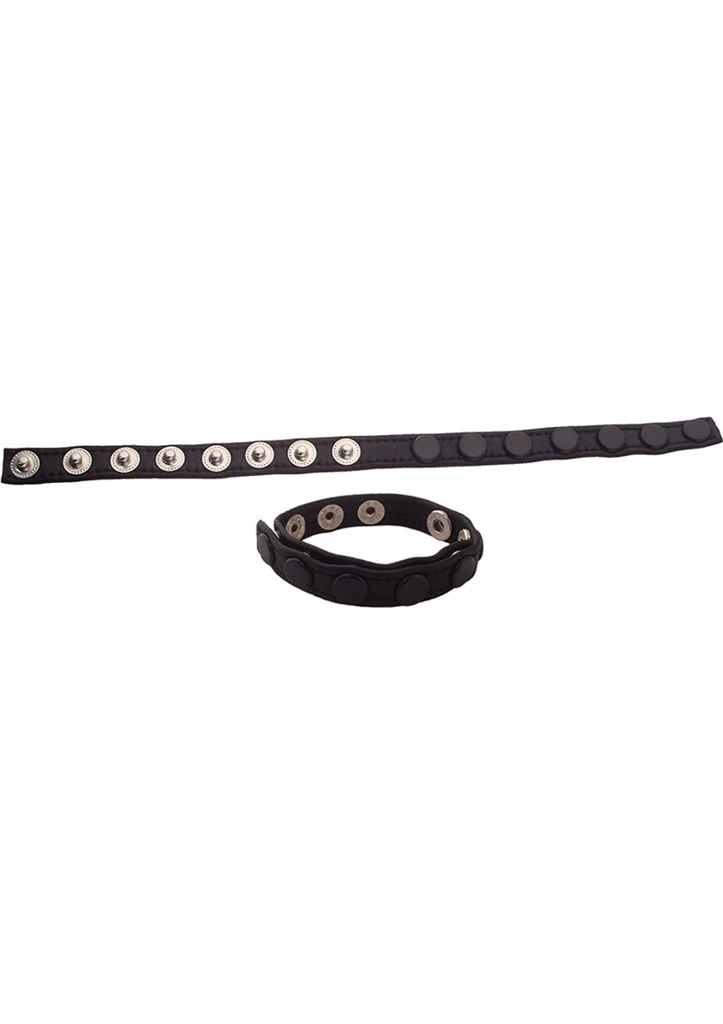 Rouge Multi Snap Cock Leather Strap Black