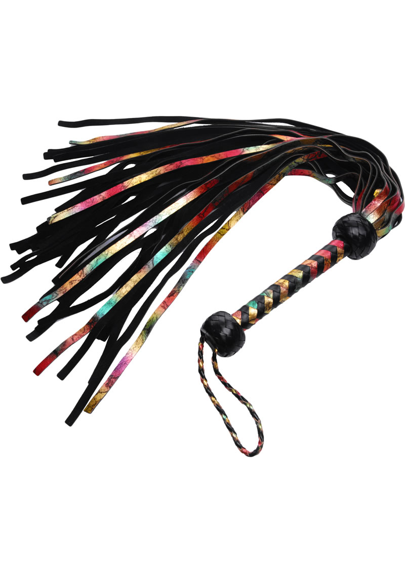 Strict Leather Rainbow flogger Lambskin Leather Multi Color 20 Inch