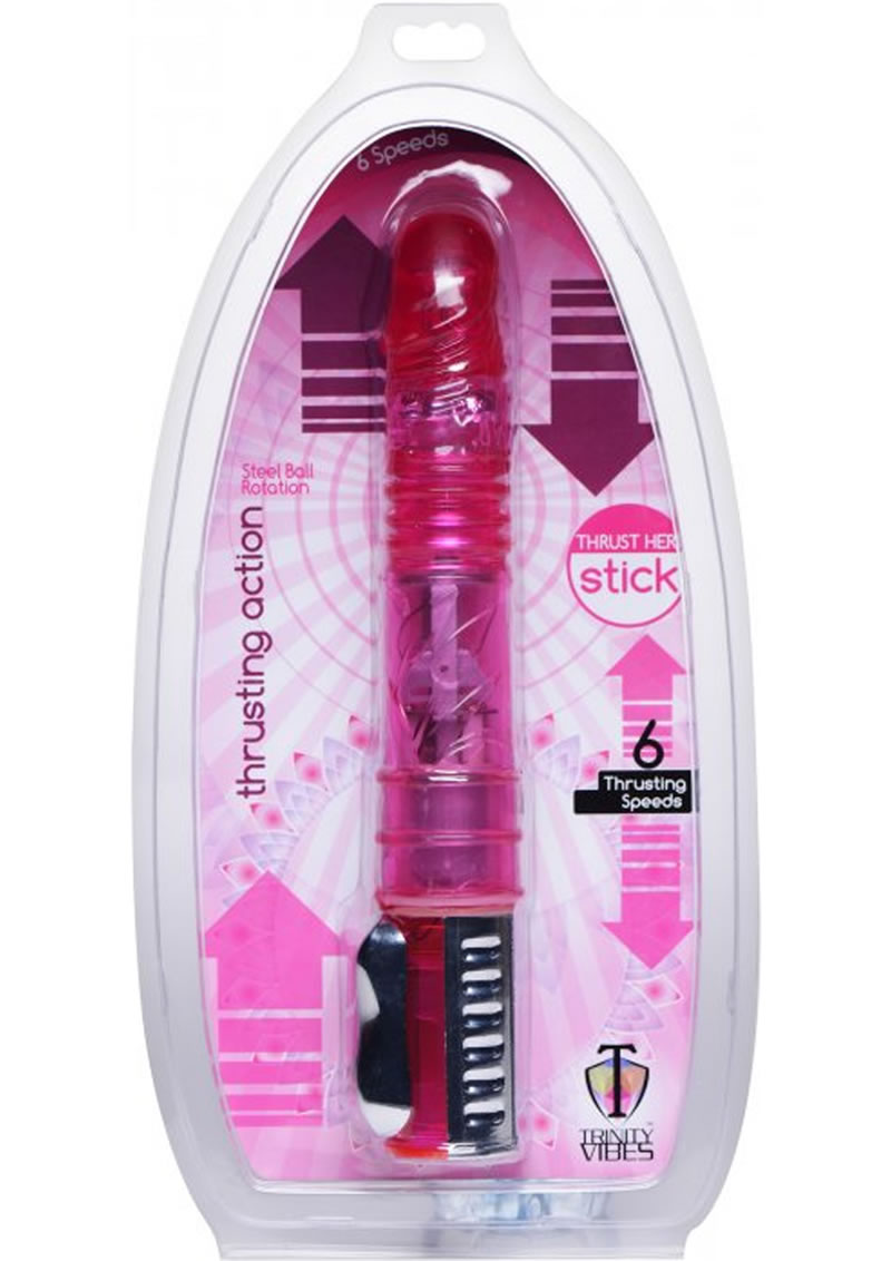 Trinity Vibes Thrust Her Stick Vibrator Pink 11.5 Inch