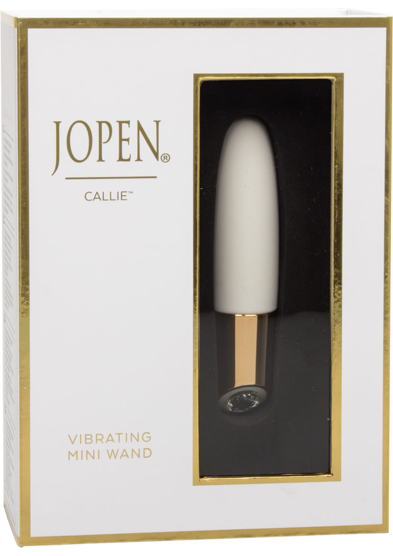 Jopen Callie Silicone Vibrating Mini Wand Rechargeable Waterproof White 5 Inch