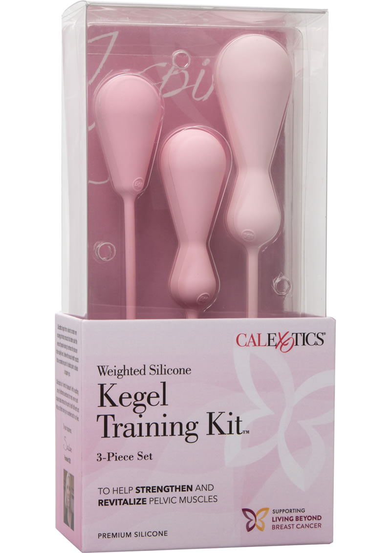 Inspire Weighted Silicone Kegel Training Kit 3 Piece Set Pink