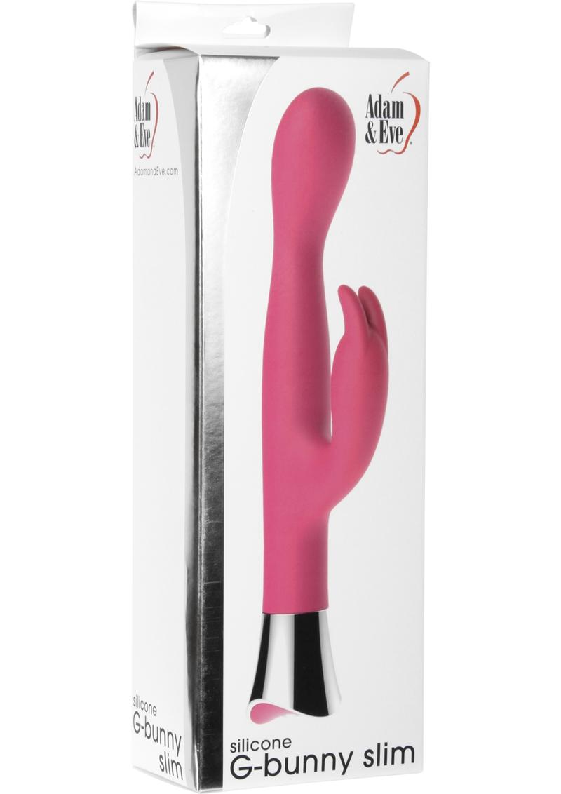 Adam and Eve G-Bunny Slim Silicone Waterproof Pink 8.75 Inch