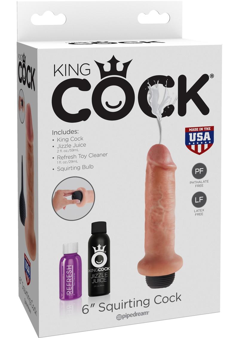 King Cock Squirting Dildo Kit Flesh 6 Inches