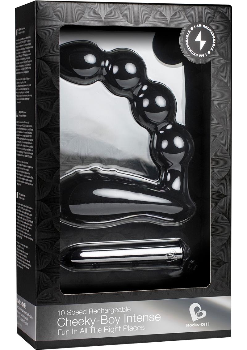 Cheeky-Boy Intense 10 Speed Rechargeable Silicone Waterproof Black