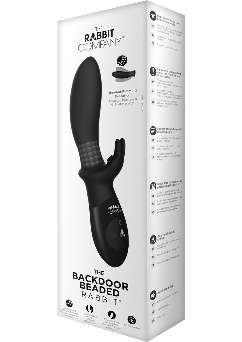 The Beaded Backdoor Rabbit Silicone USB Rechargeable Dual Vibe Splashproof Black