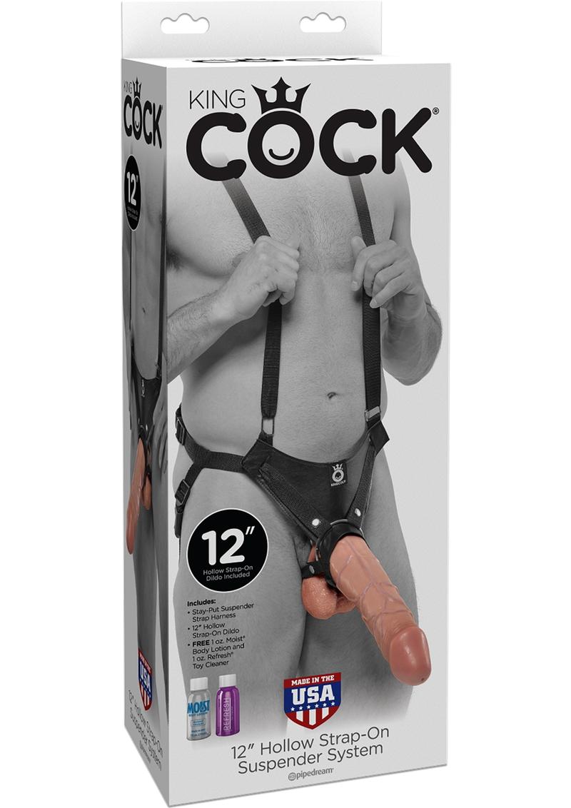 King Cock Hollow Strap-On Suspender System Flesh 12 Inch
