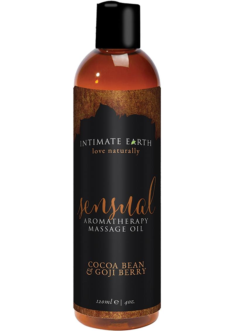 Intimate Earth Sensual Aromatherapy Massage Oil Cocoa Bean and Goji Berry 4oz