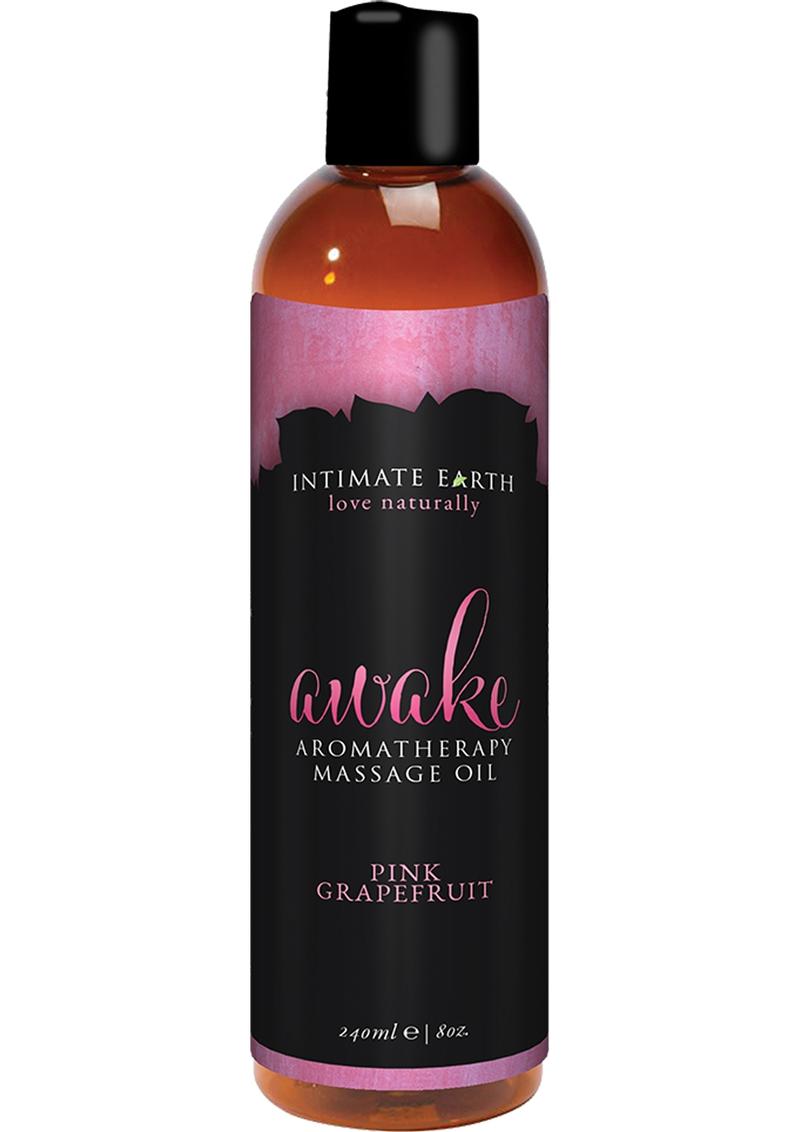 Intimate Earth Awake Aromatherapy Massage Oil Pink Grapefruit 8oz