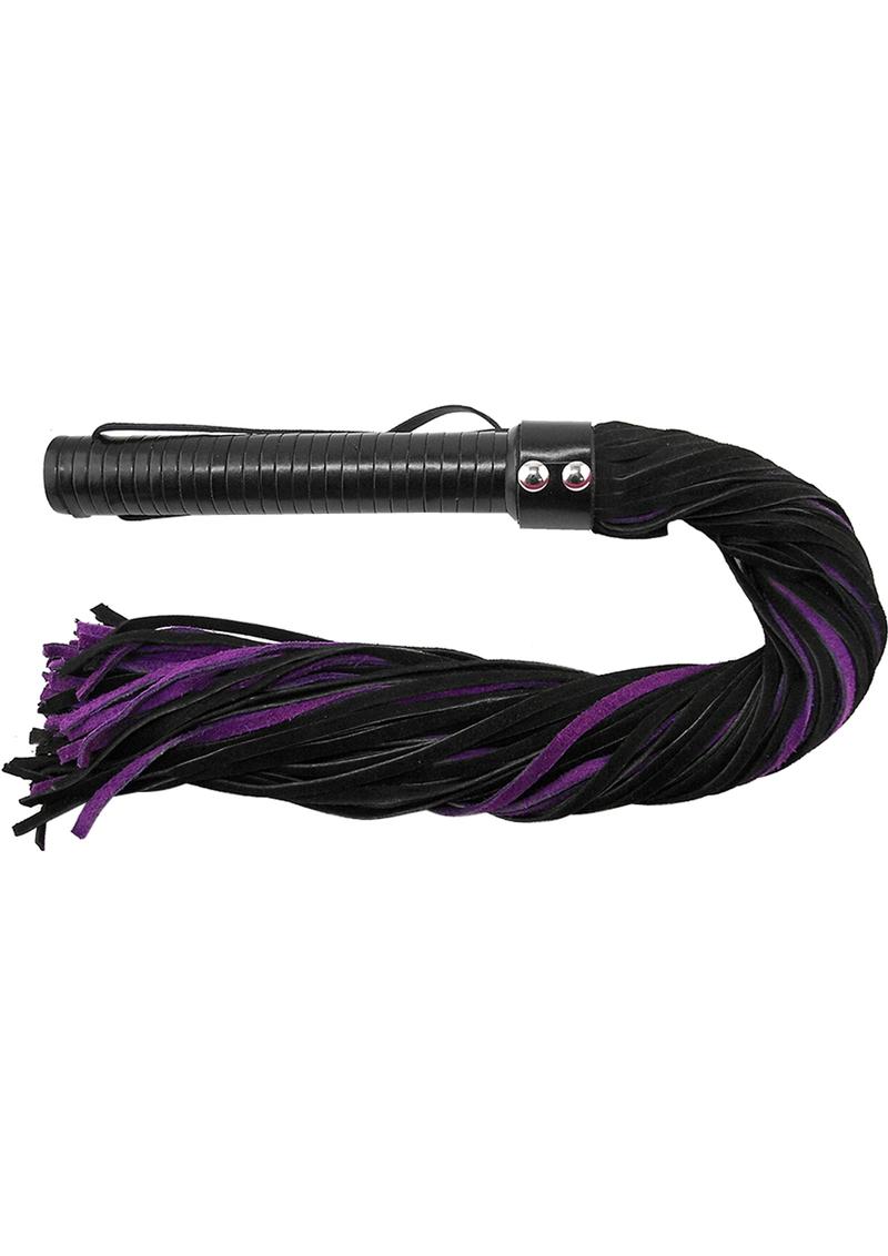 Rouge Suede Flogger With Leather Handle Black And Purple