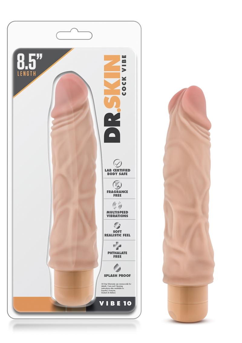 Dr. Skin Cock Vibe 10 Realistic Vibrator Waterproof Natural 8.5 Inch